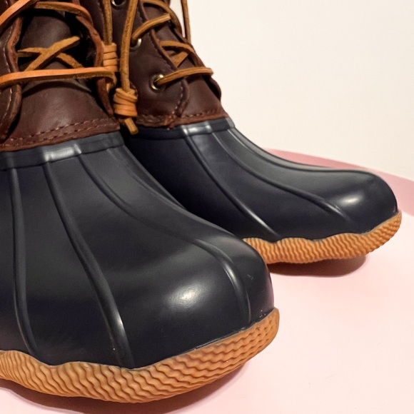 Sperry Saltwater Duck Boot Brown Leather and Navy - Picture 9 of 11